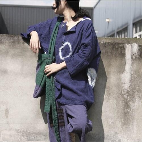 Women Loose Printed Summer Autumn Cotton linen T-shirt Tops Ladies Loose Vintage Tees Tops Female 2020 Vintage Tops