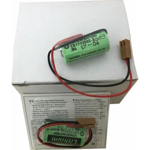 10pcs Original New CR17335SE-R(3V) CR17335SE-R CR17335 CR2/3A 3V PLC Lithium Battery with plugs / connectors Free Shipping