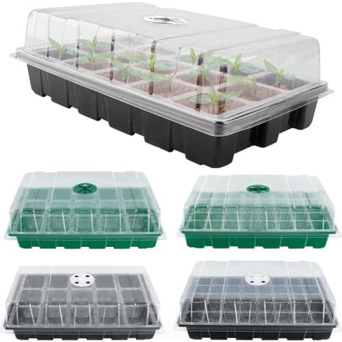 15/40Hole Plastic Nursery Pots Planting Seed Tray Kit Plant Germination Box With Vents Balcony Gardening Supplies