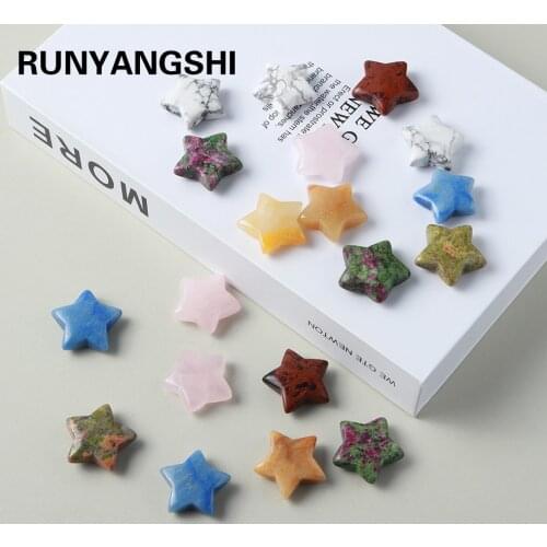 3cm 1PC Natural Crystal gem Pentagram Crystal crafts five-pointed star small ornament for Jewelry Making