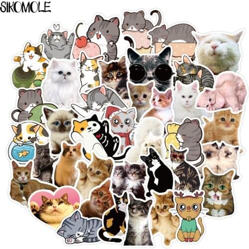 50PCS Cute Cats Animal Graffiti Sticker Mixed Style Toys for Suitcase Laptop Bike Luggage Car Scooter Skateboard Sticker F5