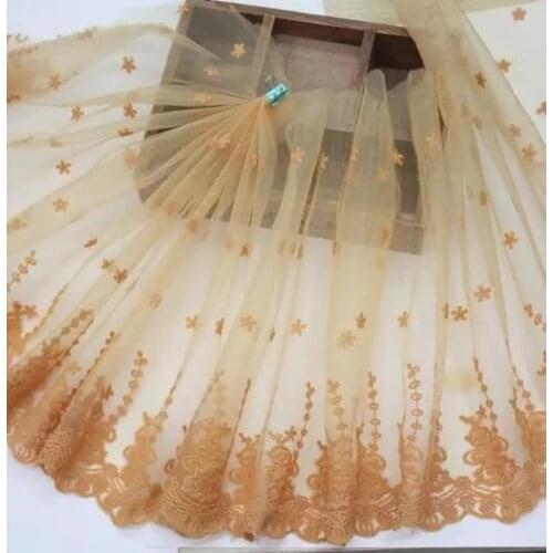 1Yards Best Seller Embroidery Lace Fabric Trim Ribbons Mesh Fabric 35cm Lace Ribbon Sewing Trimmings Guipure Craft dentelle PL23