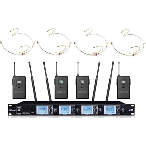 Bolymic Professional microfono condensador 4X100 Channel UHF outdoor wireless microphone system