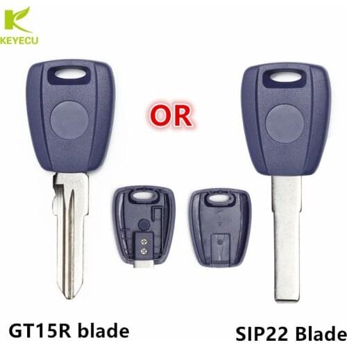 KEYECU Relacement New Transponder Car Key Shell Case Fob for Fiat Bravo Punto Ducato Daily Scudo SIP22 / GT15R Blade
