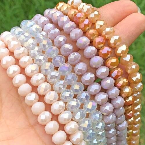 Faceted Rondelle Tiny Austria Crystal Glass Round Loose Spacer Upscale Porcelain Wheel Beads For Jewelry Making Diy Accessories