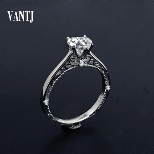 VANTJ 100% Moissanite Rings Solid 10K Gold Gemstone Heart Cut DF Engagement Wedding Moissanite Lab Grown Diamond Ring for Women