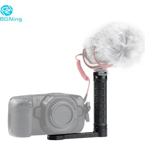 BGNing Gimbal Accessories L Bracket Stand Handle Grip with W/ Cold Shoe 1/4 Screw for DJI Ronin S for BMPCC 4K for Zhiyun Crane