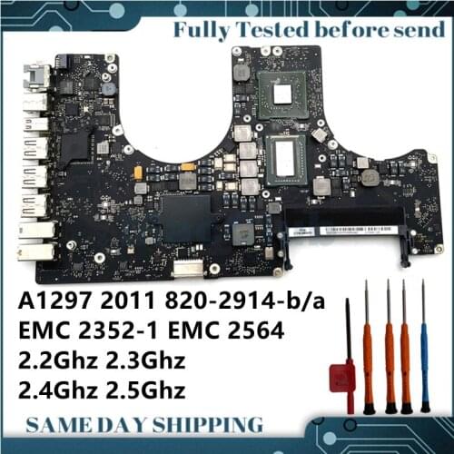 820-2914-b/a Logic board for Macbook Pro A1297 2011 mc725 md311 EMC 2352 2564 Core i7 2.2 2.3 2.4 2.5g 1GB motherboard mainboard