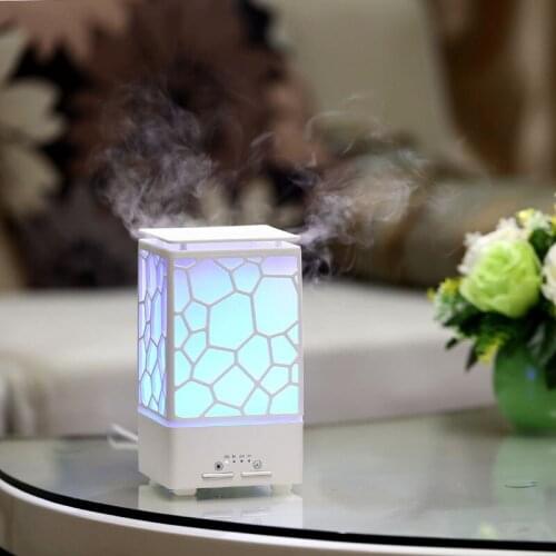 ELOOLE Mini Water Cube Aromatherapy Machine Humidifier With Colorful Night Light Spray Mist Can Time For Room Car Office Home