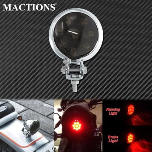 Motorcycle Universal Brake LED Stop Tail Light Red Rear Lamp 12V Taillight For Harley Sportster Cafe Racer Bobber Touring Dyna