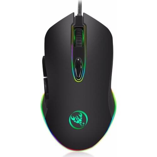 Hongsund RGB macro definition USB Wired Gaming Mouse 6 Buttons 4800DPI Optical Computer Game Mouse Mice for PC Laptop Notebook