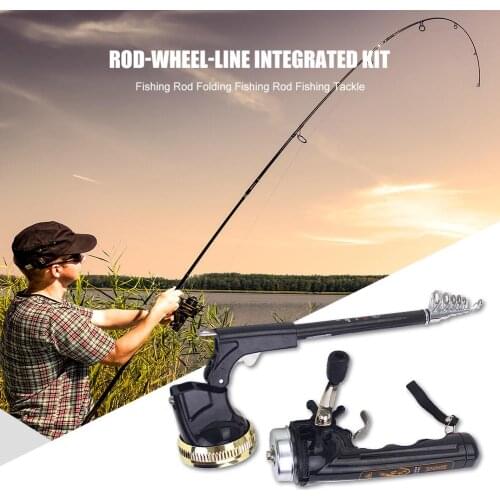 Hot Sale Fishing Rod Novel in Design Solid Color Outdoor Fishing Accessories Foldable Sea Fishing Rod+ Vessels Combo with Line