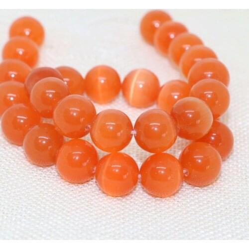 Charms orange cat eyes round opal 4mm 6mm 8mm10mm 12mm 14mm fashion crystal loose beads jewelry making 15inch F396GS