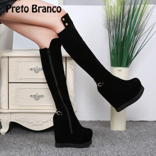 Preto branco Women's High Boots