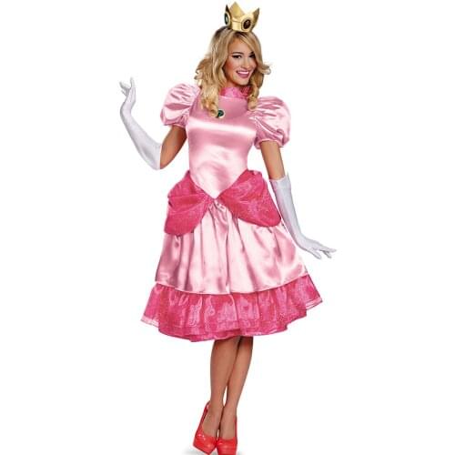 Deluxe Halloween Pink Princess Costume Peach Sweet Princess Cosplay Fantasia Outfit Fancy Dress