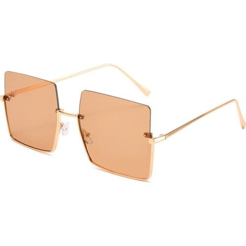 Metal Frame Square Sunglasses Women Eyewear Men Semi Rimless Shades Oculos Lunette Soleil Femme Sun Glasses Female Lentes Gafas