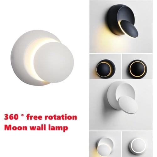 Modern Minimalist Creative Bedside Lamp Bedroom Living Room Staircase Aisle LED Crescent Wall Lamp