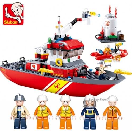 8051 City Fire Station Construction Model Fireman Dolls Building Blocks DIY Bricks Educational Toys for Children Birthday Gift