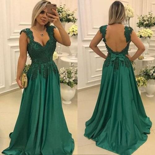 Green Mother of the Bride Dresses for Weddings Lace Beaded Spaghetti Straps Evening Prom Groom Godmother Dresses