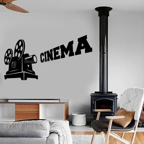 Cinema Movie Vinyl Wall Decal Camera Wall Art Movie Strip Tape Wall Stickers Play Game Room Bedroom Home Decor Wallpaper LL2163
