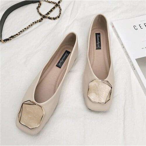 2021spring new women flat shoes summer single shoes casual shoes solid color work shoes