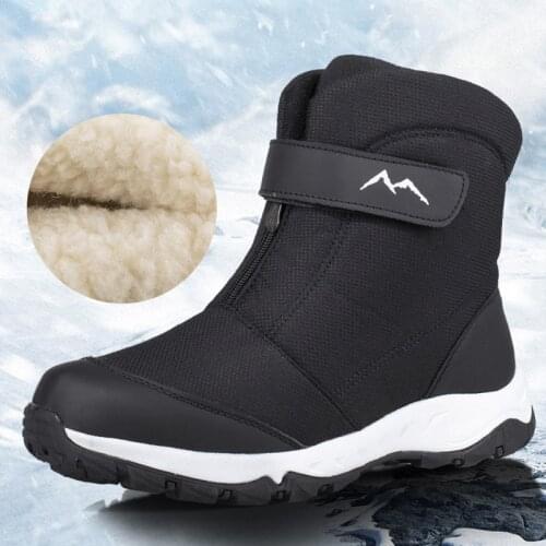 Winter Boots Men High-top Water-resistant Cotton Shoes Male Plus Velvet Warm Couple Snow Boots Outdoor Casual Shoes