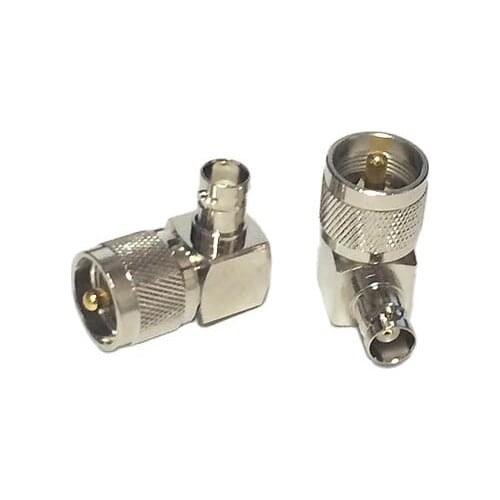 1pc NEW UHF Male Plug to BNC Female Jack RF Coax Adapter convertor Right Angle Nickelplated wholesale