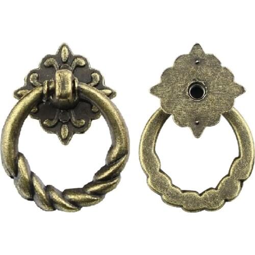 1Pcs Retro handle knob drawer Ming outfit handle antique jewelry box round handle Modern Cabinet Pulls cupboard door ambry Knob