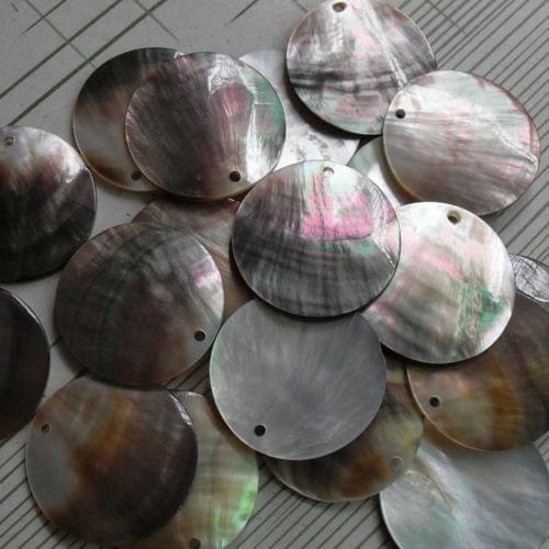 10Pcs decorate Inlay material, 35mm circle black lip pearl oyster blanks