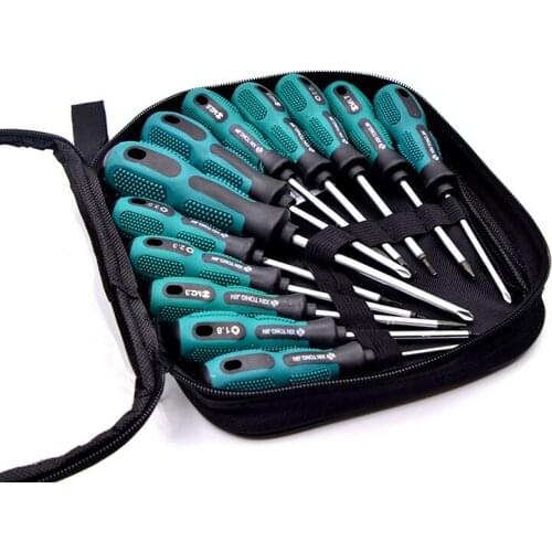 12Pcs Insulated PP Handle Hand Screwdriver Screw Driver Electricians Repair Tool Multi Tool Hand Tools