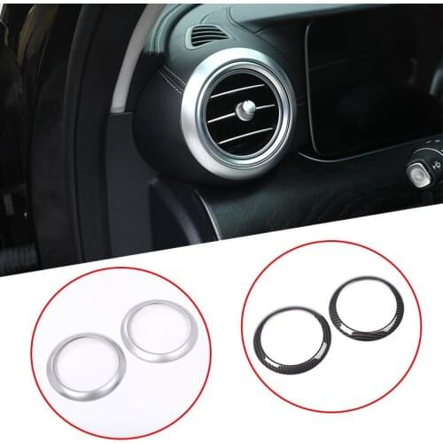 2 Pcs For Mercedes Benz E Class W213 2016 2017 2018 ABS Chrome Side Air Conditioning Vent Ring Frame Cover Trim Parts