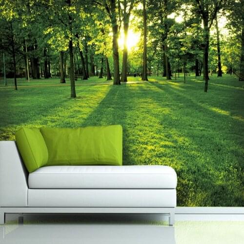 Custom HD 3d wallpaper mural three-dimensional green woods forest landscape mural living room home decoration wallpaper