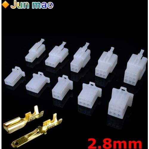 5set 2.8mm2 3 4 6 9 pin Automotive 2.8 Electrical wire Connector Male Female cable terminal plug Kits Motorcycle ebike car