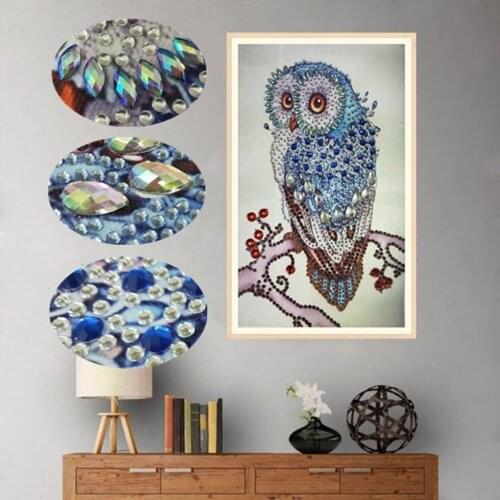 5D Diamond Painting for Kids DIY Embroidery Kit Gift Animals Owl Cross Stitch Mosaic Art Painting by Numbers Decoration Home