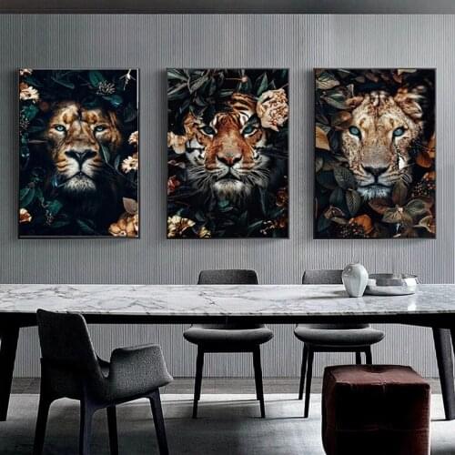 Diy 5D Diamond Painting cross stitch kits deer Lion tiger Face flower Full Square Embroidery art Animal 3D paint diamond Mosaic