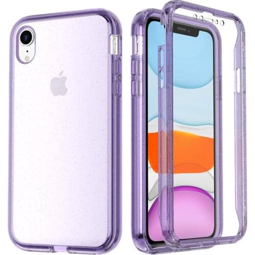 360 Degree Full Body Protective Phone Case for IPhone xr x xs max 11 12 Pro Max 8 7 Plus SE Case Glitter with Screen Protector