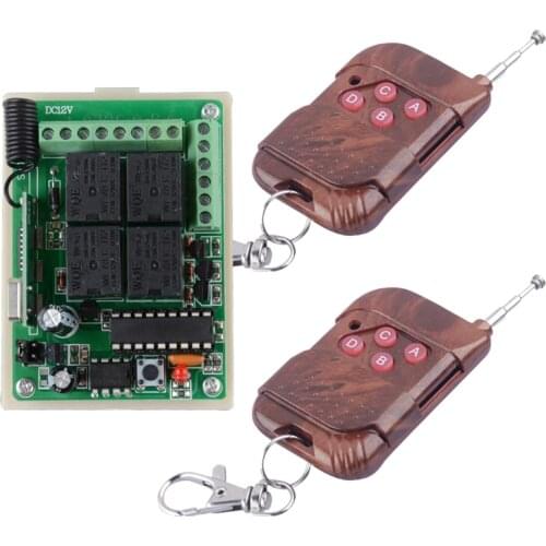 Home Smart DC 12V 10A 4CH RF Wireless Remote Control Radio Controller/Switch 433M Transmitte Receiver push button switch