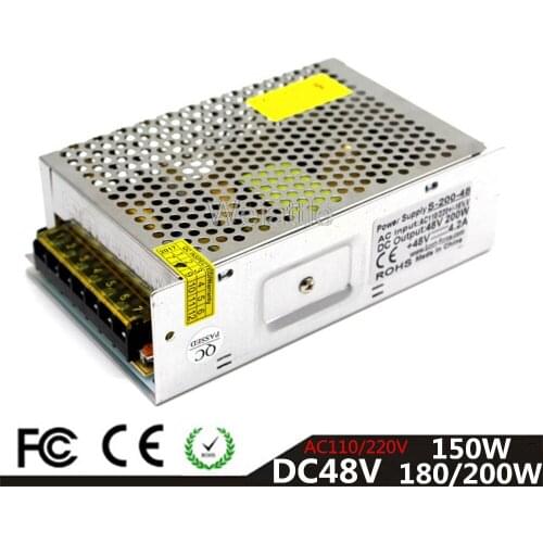 DC48V 150W 180W 200W LED Light Belt Driver Switching Power Supply 110/220VAC Constant Voltage Transformer Monitoring CCTV CNC