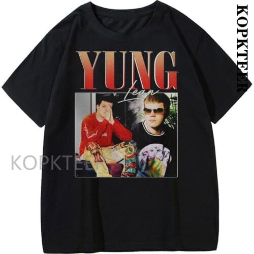 Vintage Yung Lean Rap Hip Hop 90s Retro T Shirt Gothic Clothes Man Tee Shirt Mens Cotton T-shirt Summer Punk Men Tshirt 2021