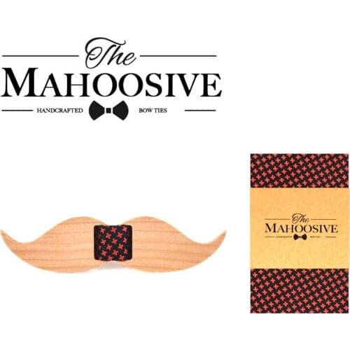 Wood Beard Mustache Bow Tie Design Geometric Gravata Bowtie Business Men Wedding Party Neckwear Butterfly Tie