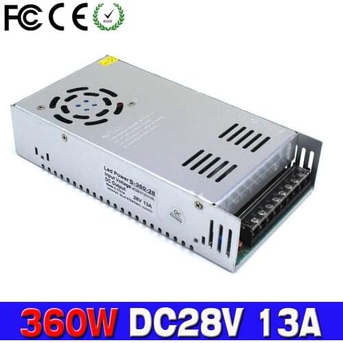 DC Power Supply 28V 13A 360w Led Driver Transformer AC110V 220V to 28v dc Power Adapter For led strip display cctv 3d printer