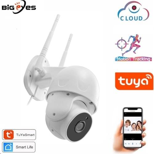 Bigeyes TUYA Outdoor PTZ WiFi Camera 1080P 2MP Surveillance CCTV Camera Smart Life APP Waterproof Outdoor Camera Google Home