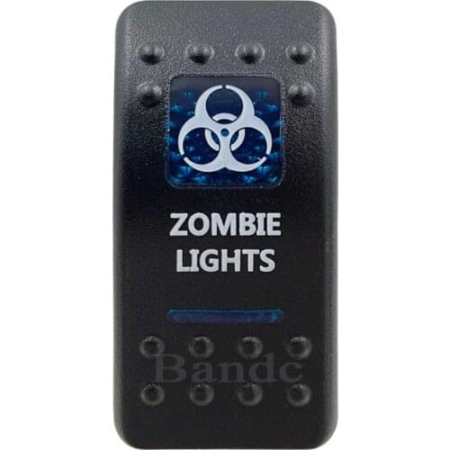 Cover Cap Only！Car Boat RV ZOMBIE LIGHTS Rocker Switch Cover Cap Blue Window Labeled Control Cap Accessories
