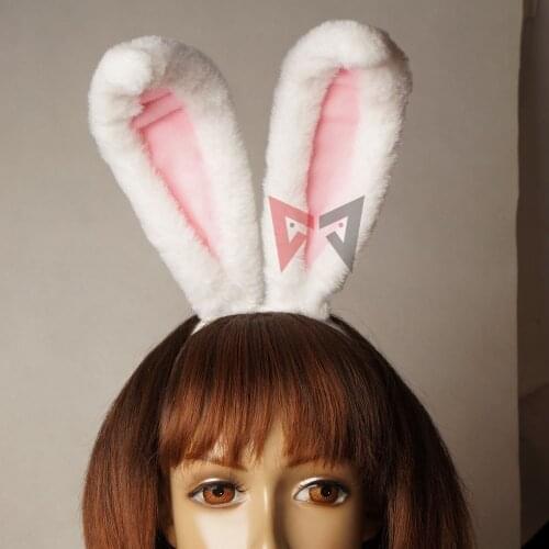 LOL Riven the Exile cosplay accessories headwear tail set white pink rabbit lady ears for girl women kids
