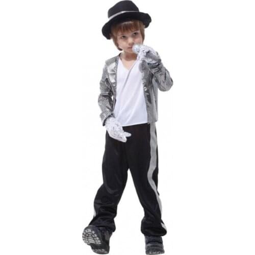 Boys Kids Childs Michael Jackson Superstar Fancy Dress Costume Outfits