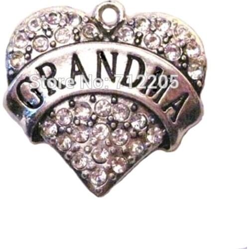 Fashion Grandma Crystal Heart Family Pendant