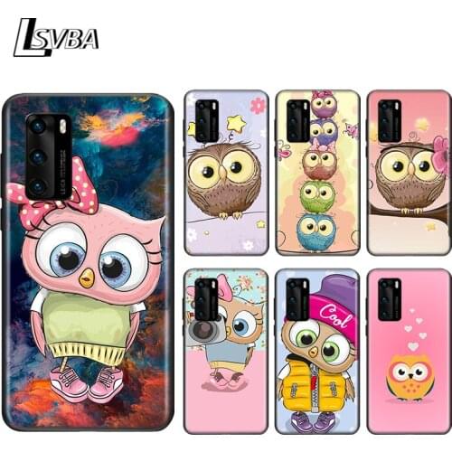 Cute Owl Hearts Lover For Huawei P Smart S Z Plus Pro 2018 2019 2020 2021 Mate 10 20X 20 30 Pro lite Soft Phone Case