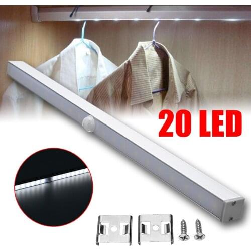 20 LED Night Light Wireless PIR Auto Motion Sensor Night Light Closet Cabinet Stair Lamp For Home Bedroom Lighting
