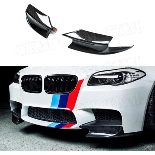 5 Series Carbon Fiber Front Lip Splitters Aprons for BMW F10 M5 Bumper 2011-2017 FRP Head Chin Flap Cupwings Car Styling