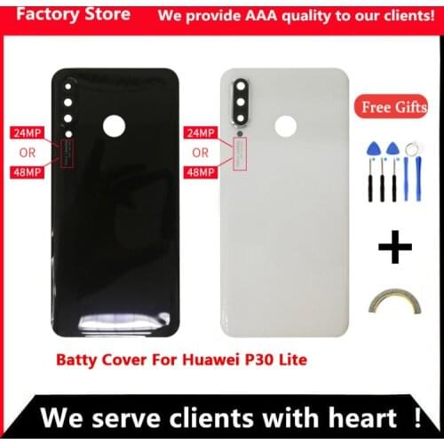 Q&Y QYJOY Battery Back Cover For Huawei P30 Lite Door Case For HUAWEI P30 Lite Housing Replacement + Back Camera Glass Lens Case